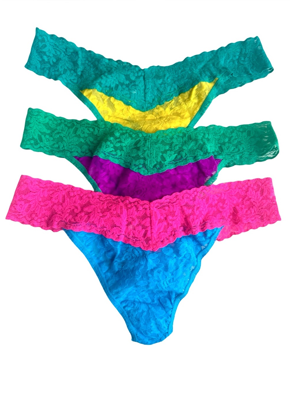 Hanky Panky 3 Pack Signature Lace Original Rise Thong Panty - Bright Neon